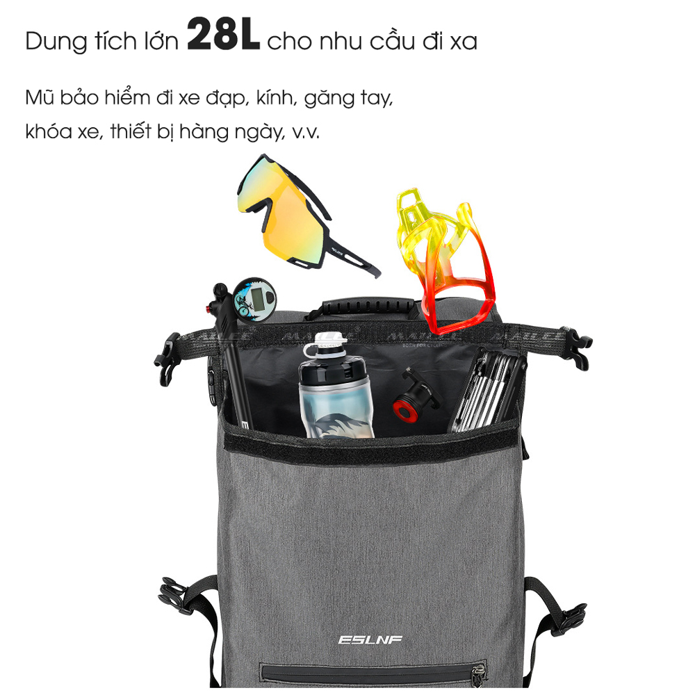 Túi Yên Sau Xe Đạp Mai Lee T-025 Dung Tích Lớn 25L, 2 ngăn, Chất Liệu Vải Oxford, Túi Đựng Hành Lý Đa Năng Cho Xe Đạp Địa Hình - Mai Lee