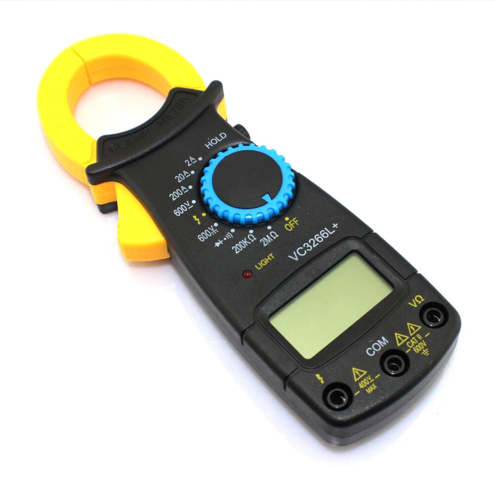 Generic Electric LCD Digital Clamp Multimeter Buzzer Resistance Tester Meter AC DC Volt Ammeter Black