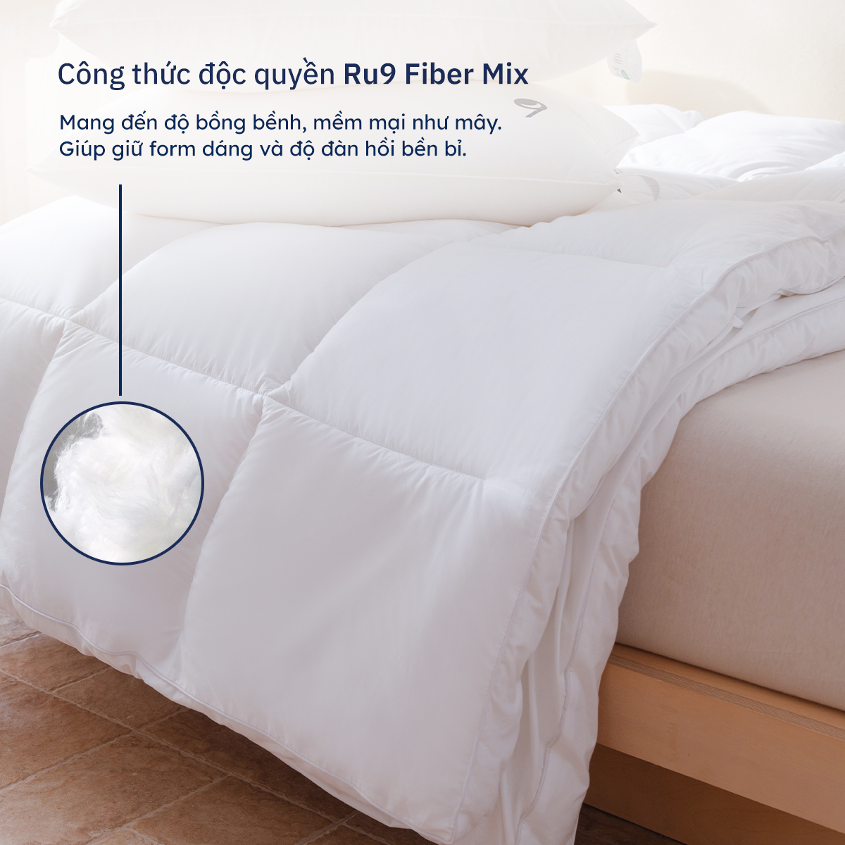 Mây Topper Ru9 Cao Cấp | Màu Trắng | Ru9 Fiber Mix bồng bềnh nâng đỡ | 07 Ngày 1 Đổi 1 | 1m6, 1m8, 2m, 2m2