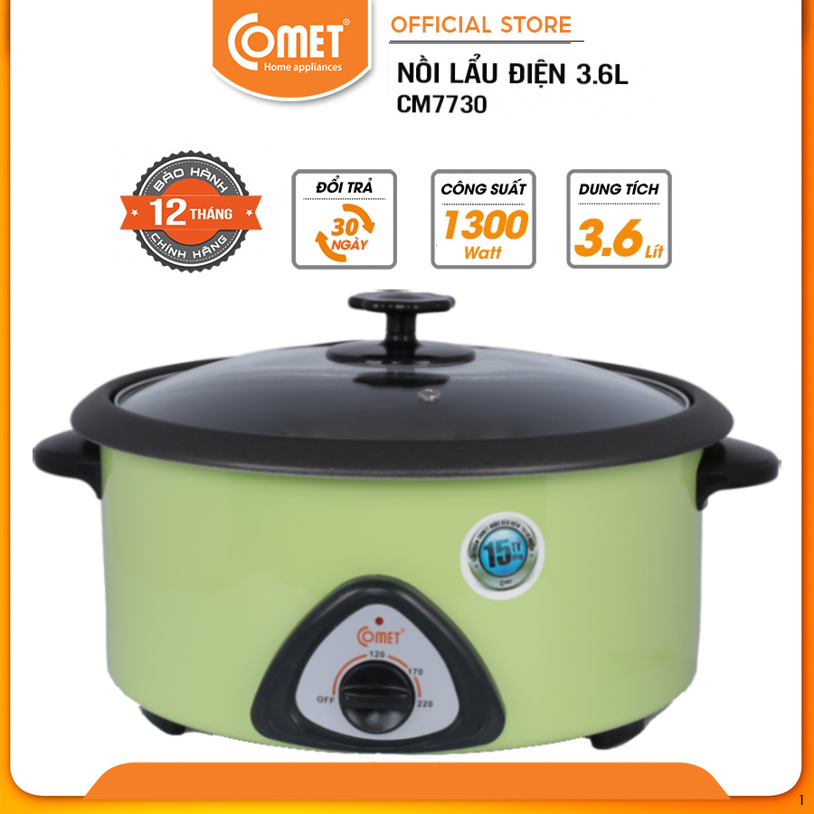 Nồi Lẩu điện Comet CM7730 - Hàng Chính Hãng