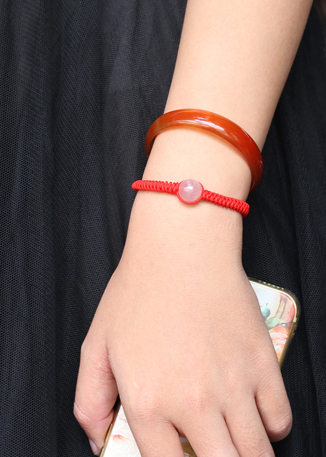 Vòng Tay Kết Dây Hạt Đá Thạch Anh Hồng Ngọc Quý Gemstones GA15