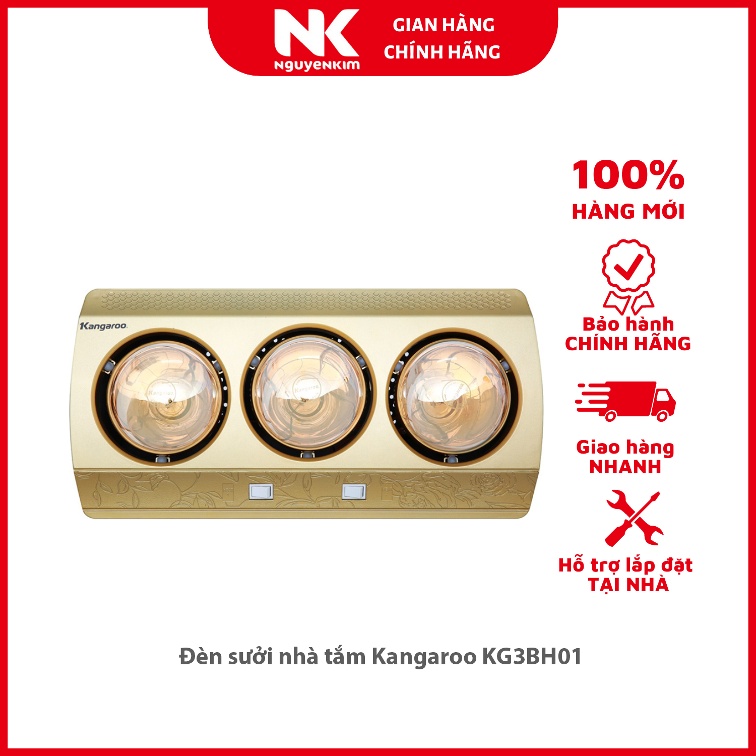 Đèn sưởi nhà tắm Kangaroo KG3BH01 - Hàng chính hãng