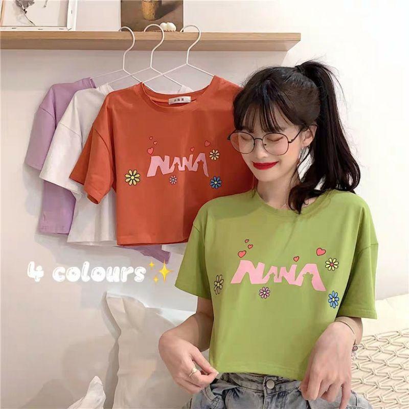 Áo croptop nữ tay lỡ, freesize 55kg , thun cotton