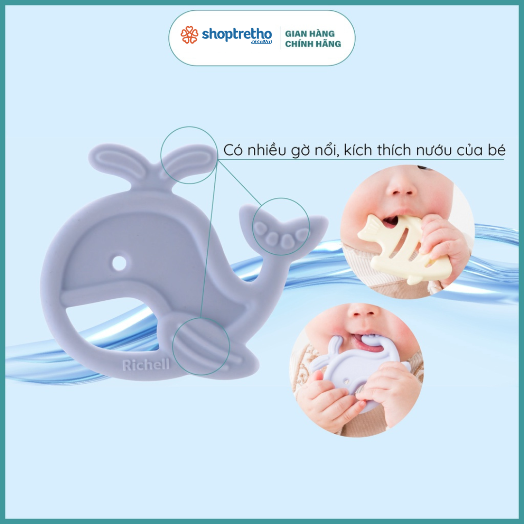 Gặm nướu silicone nguyên khối Richell Nhật Bản sinh vật biển gặm nướu đồ chơi cho bé | Baby