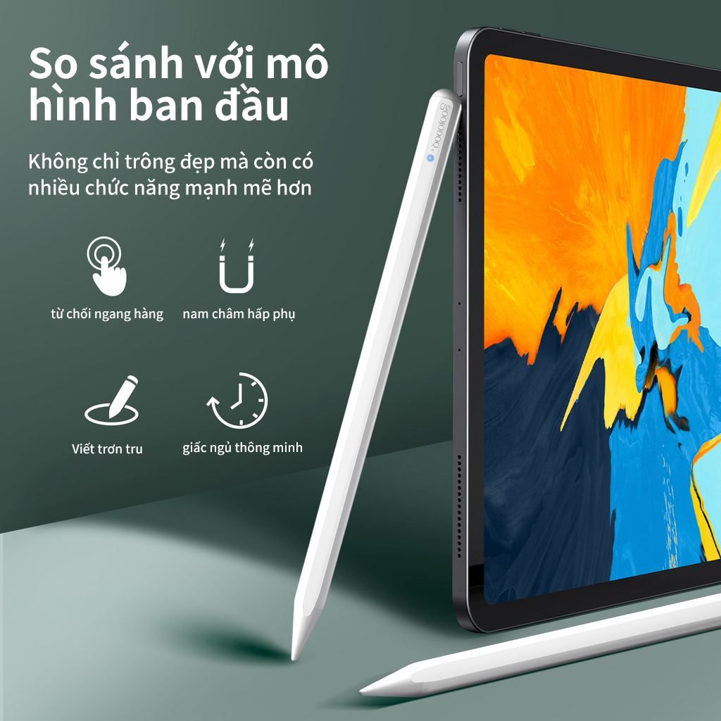 [HÀNG CHÍNH HÃNG GOOJODOQ] Bút Cảm Ứng GD12 Dành Cho IPad Với Tính Năng Chống Tì Tay - Sạc Không Dây Dành Cho Ipad  10.2 2019 2020 Pro 11 Air 4