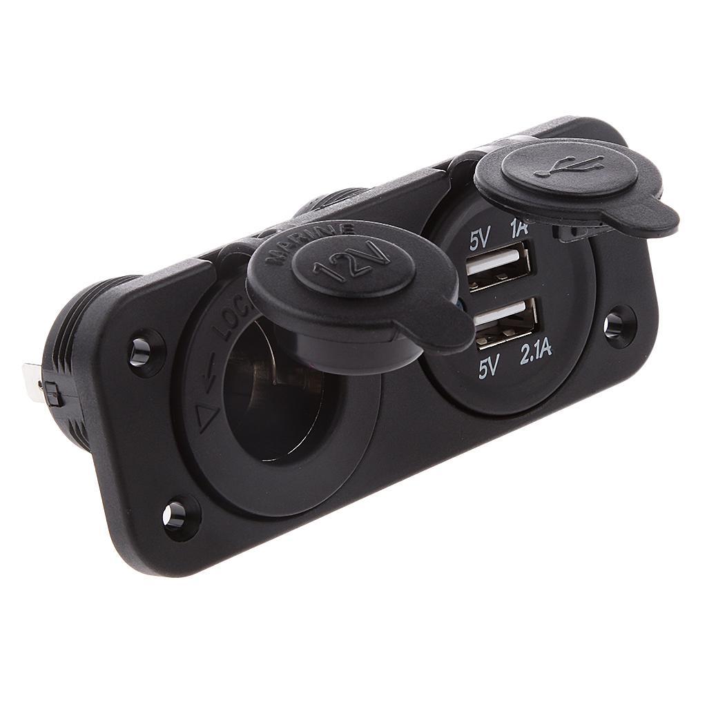 Dual USB Charger Socket Power Outlet 2.1A & 2.1A for Car Boat Marine Mobile