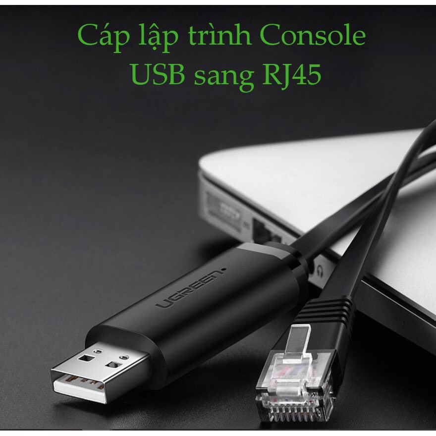 Cáp Lập Trình Console USB To RJ45 Ugreen 50773 60813 CM204 Hàng Chính Hãng (Chíp set FTDI)