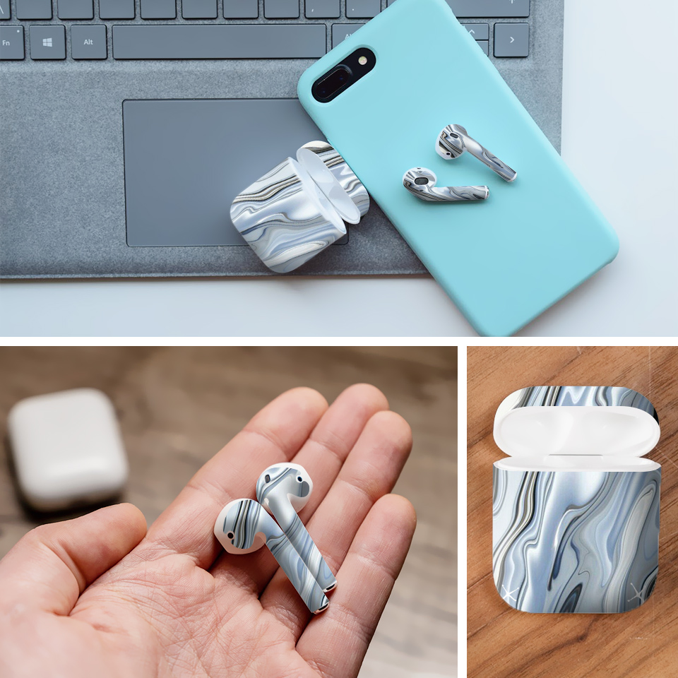 Miếng dán skin chống bẩn cho tai nghe AirPods in hình Họa tiết - HTx099 (bản không dây 1 và 2)