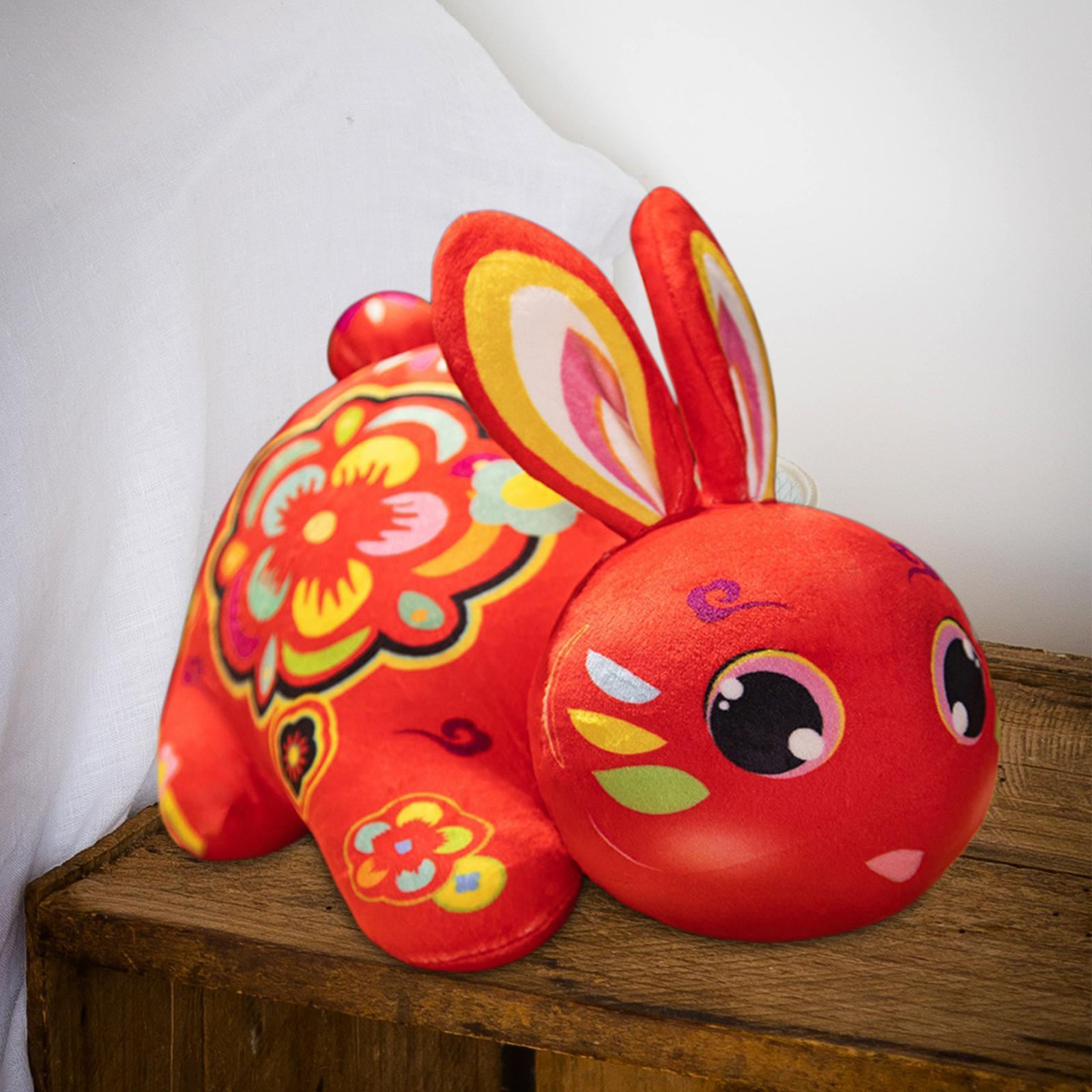 2pcs Rabbit Plush Toy Cartoon Ornament Animal Doll for New Year
