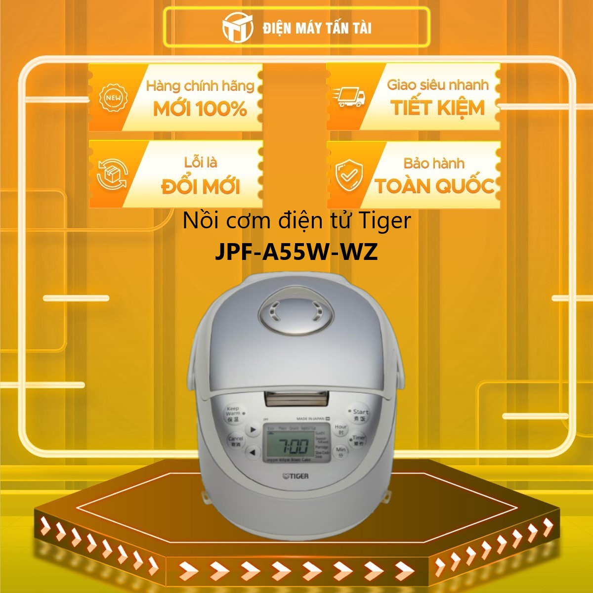 JPF-A55W-WZ - NỒI CƠM ĐIỆN TỬ CAO TẦN TIGER JPF-A55W-WZ MÀU TRẮNG - Hàng chính hãng