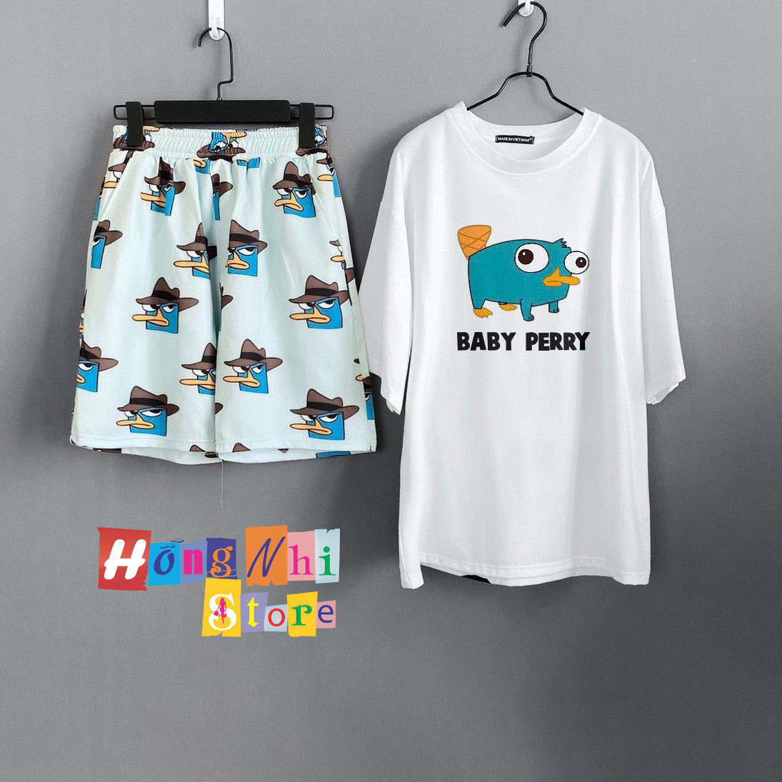 Quần Short Cartoon Unisex Hình Vịt - Quần Đùi Hoạt Hình Siêu Cute - MM