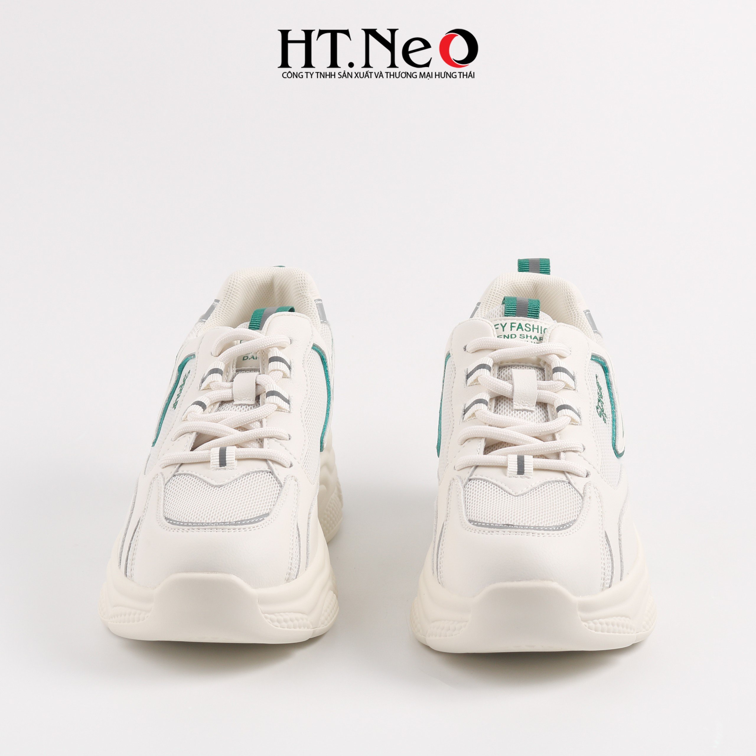 Giày thể thao, giày sneaker nữ đế cao su đúc, đế cao, chất liệu da kết hợp vải lưới, kiểu dáng trẻ trung, đi êm chân, thoải mái TTN09