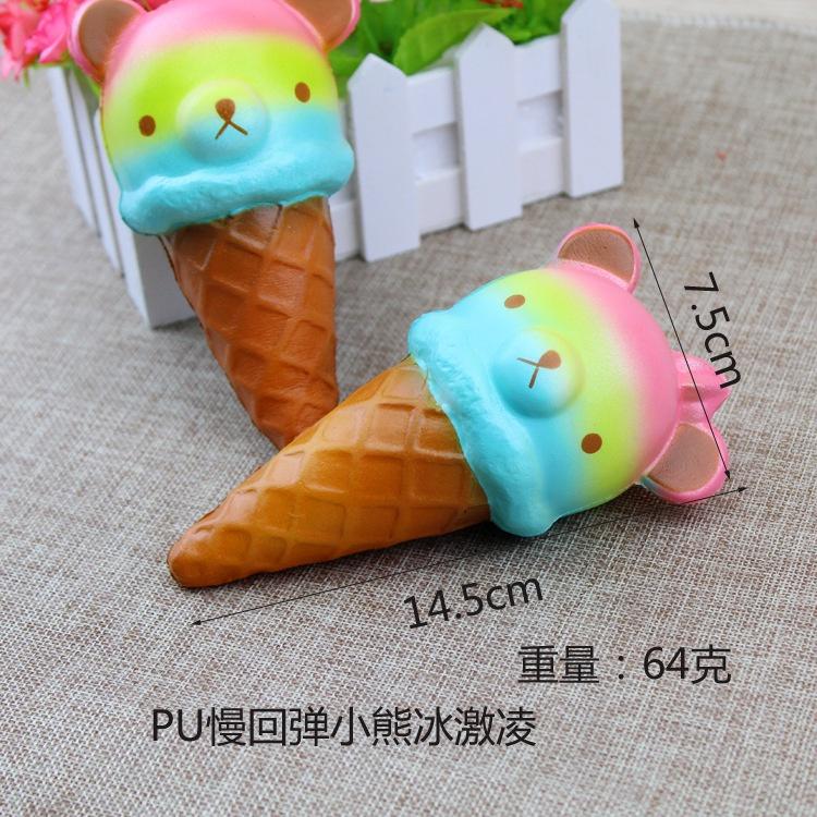 Squishy Lớn JUMBO Hình kem ốc quế mặt gấu trúc Đồ Chơi Xốp Giảm Stress Hình mềm mịn dễ Thương đàn hồi Cho Bé