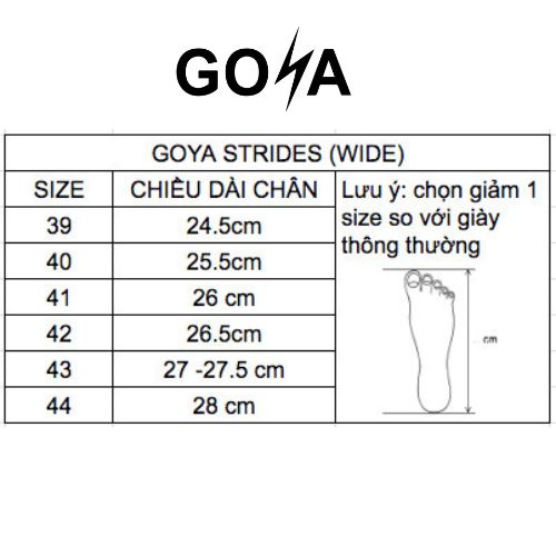 [HOT NEW MODEL] Giày Thể Thao Chạy Bộ Đường Trường Goya STRIDES (Wide) - Màu Cam