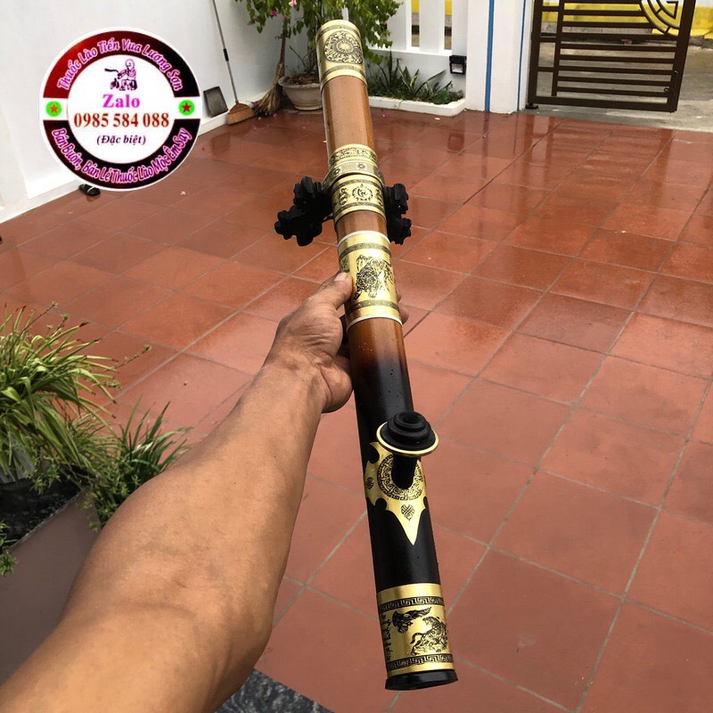 Điếu cày ba khúc bọc đồng 65cm