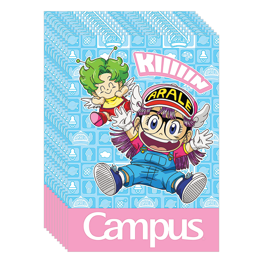 Lốc 10 Cuốn Vở 4 Ô Ly (2,5X2,5Mm) Campus Arale&amp;amp;Gacchan NB-BARG80 - ĐL 100 (80 Trang) - Giao Mẫu Ngẫu Nhiên