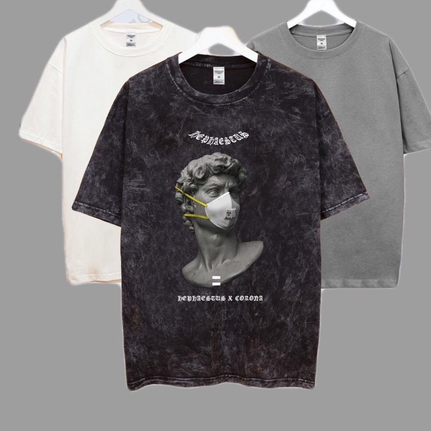 Áo thun loang đen nam nữ tay lỡ chất liệu cotton 100% cao cấp phối dáng unisex