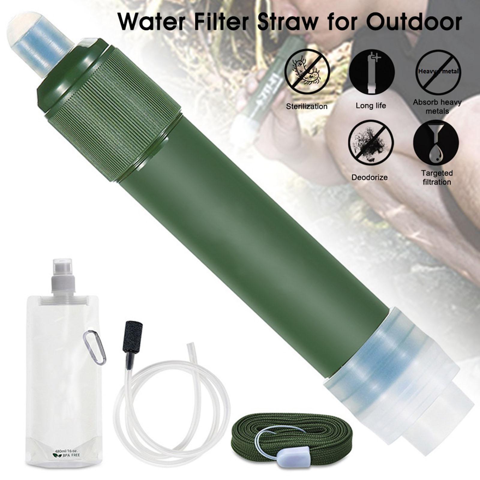 Compact Portable Outdoor Survival Water Filter Purifier Filtration, for Safe Outdoor Drinking