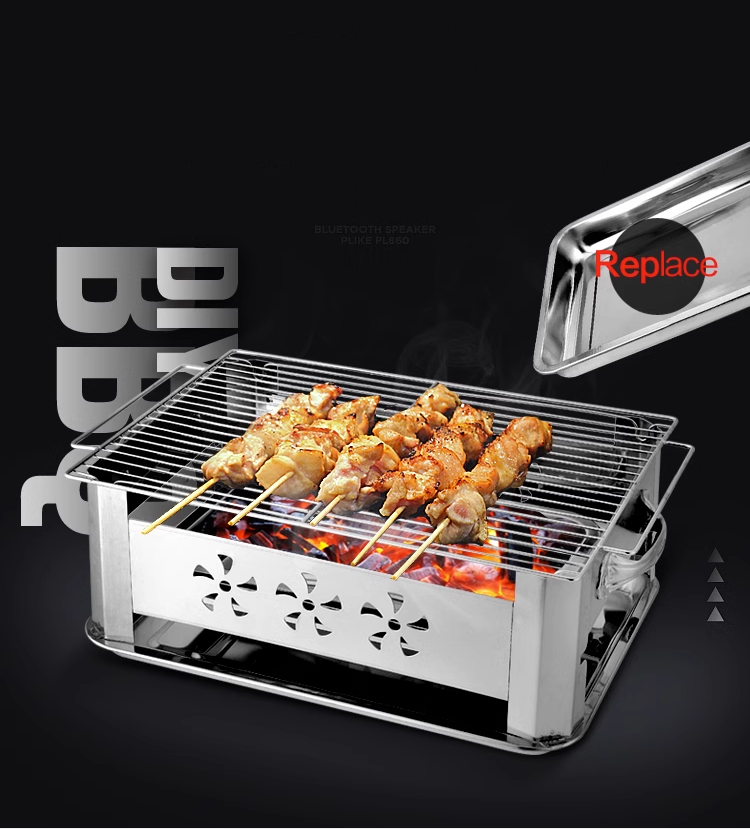 Bếp Nướng Hấp Cá Thức Ăn Sử Dụng Than Hoặc Cồn BBQ Dual INOX 304 - hàng cao cấp