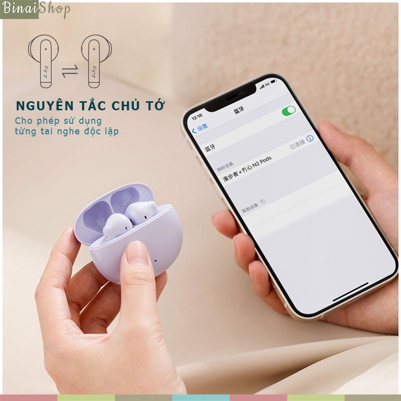 Edifier N2 Pods - Tai Nghe Nhét Tai Bluetooth V5.1, Chơi Game, Nghe Gọi, Màng Loa 13mm, Thời Lượng 28h- Hàng chính hãng