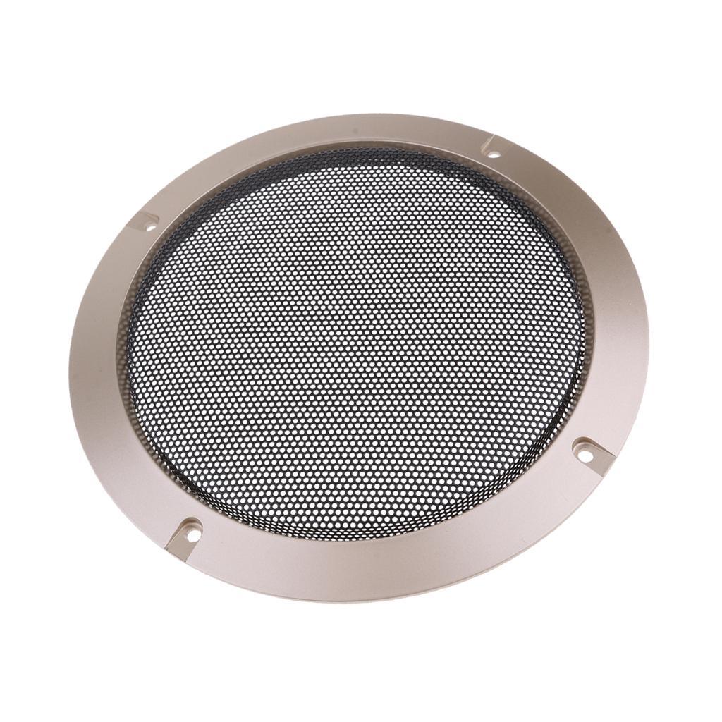 6.5inch Car Audio Speaker Cover Decorative Circle Metal Mesh Grille Gold