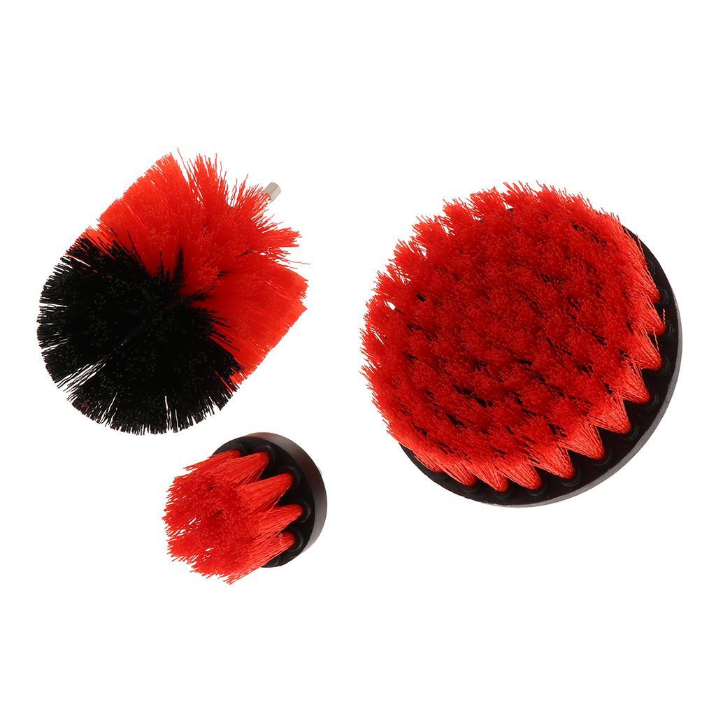 3 Pieces Drill Brush Attachment Set Cleaning Power Scrubber Scrub Tile Grout 2.5, 3.5, 5 inch