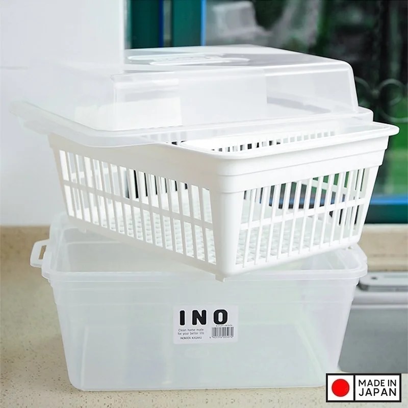 Hộp bảo quản bát, đĩa có nắp,có ngăn để đũa thìa riêng biệt giúp bạn dễ dàng lấy ra khi sử dụng - nội địa Nhật Bản