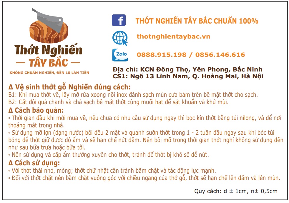 Thớt gỗ nghiến cỡ lớn, kích thước 49cm x 10cm