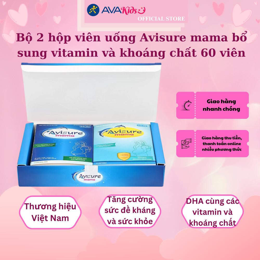 Bộ 2 hộp viên uống Avisure mama bổ sung vitamin và khoáng chất 60 viên