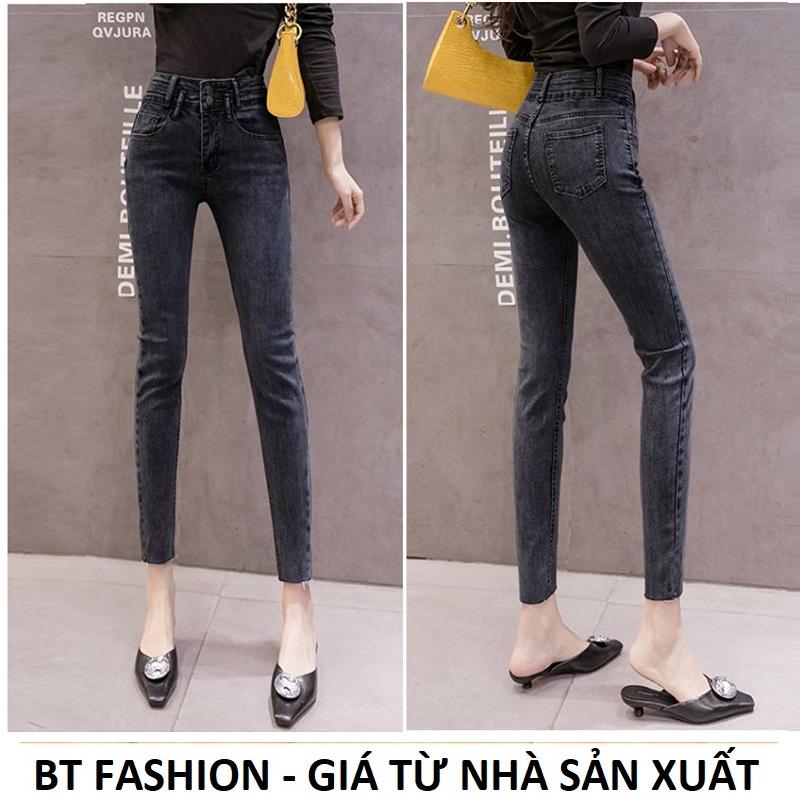 Quần Bò Nữ Kaki Thun Giả Jean Co Dãn Mạnh, Mặc Thoải Mái - BT Fashion