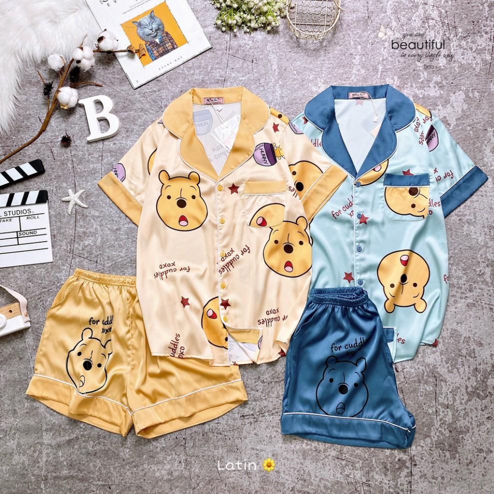 Freeship Đồ Mặc Nhà Pijama Lụa Latin Quần ĐÙI Freesize - HÀNG THIẾT KẾ