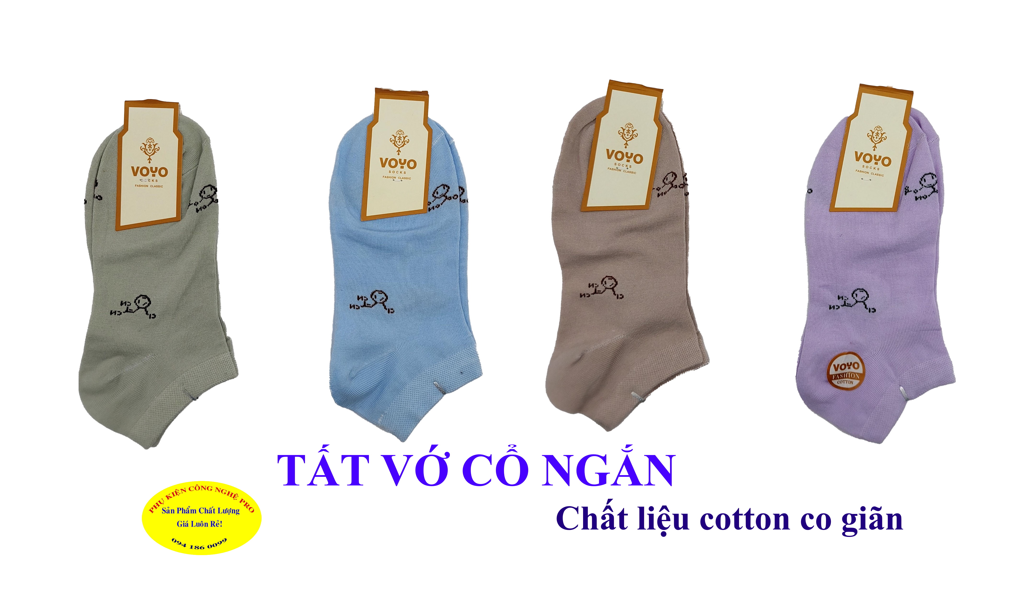 TẤT VỚ NỮ Loại vớ cổ ngắn In chữ cái trên thân vớ VOYO Chất liệu Cotton co giãn, Mềm êm,Thấm hút mồ hôi, Bảo vệ đôi chân