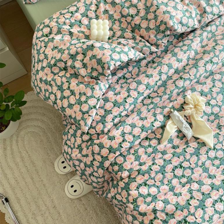 Bộ chăn ga gối Cotton Living 100% Nhànhím_Bedding đủ size giường nệm