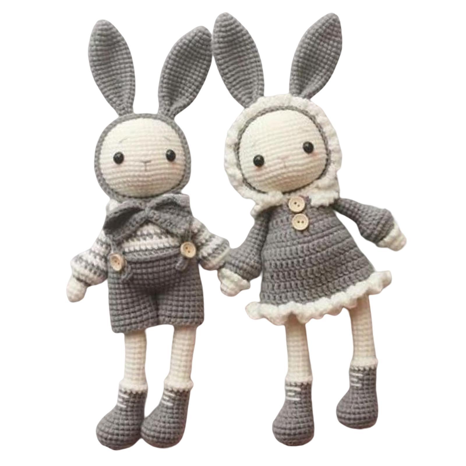 Crochet Set for Beginner Cute Rabbits Yarn Hook Accessories 2x