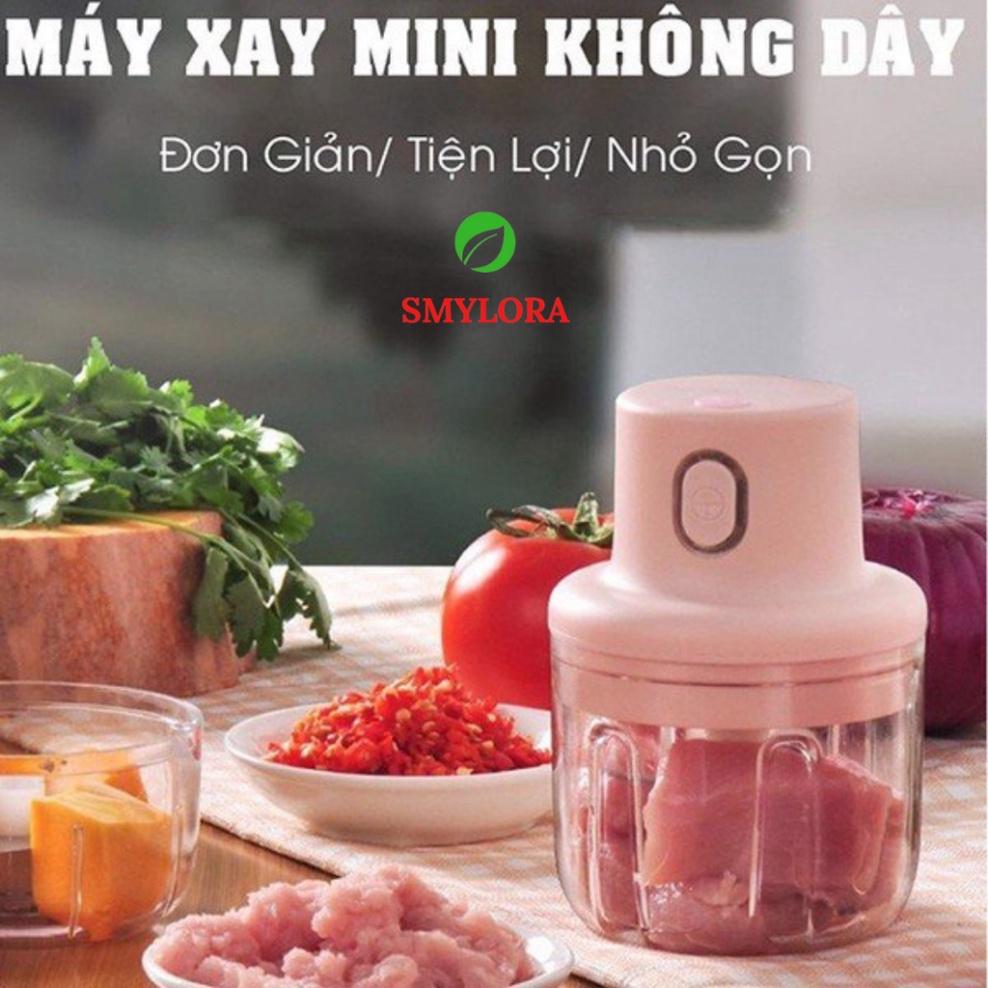 Máy xay thịt cầm tay mini sạc điện 250ml – Máy xay tỏi ớt, củ quả đa năng