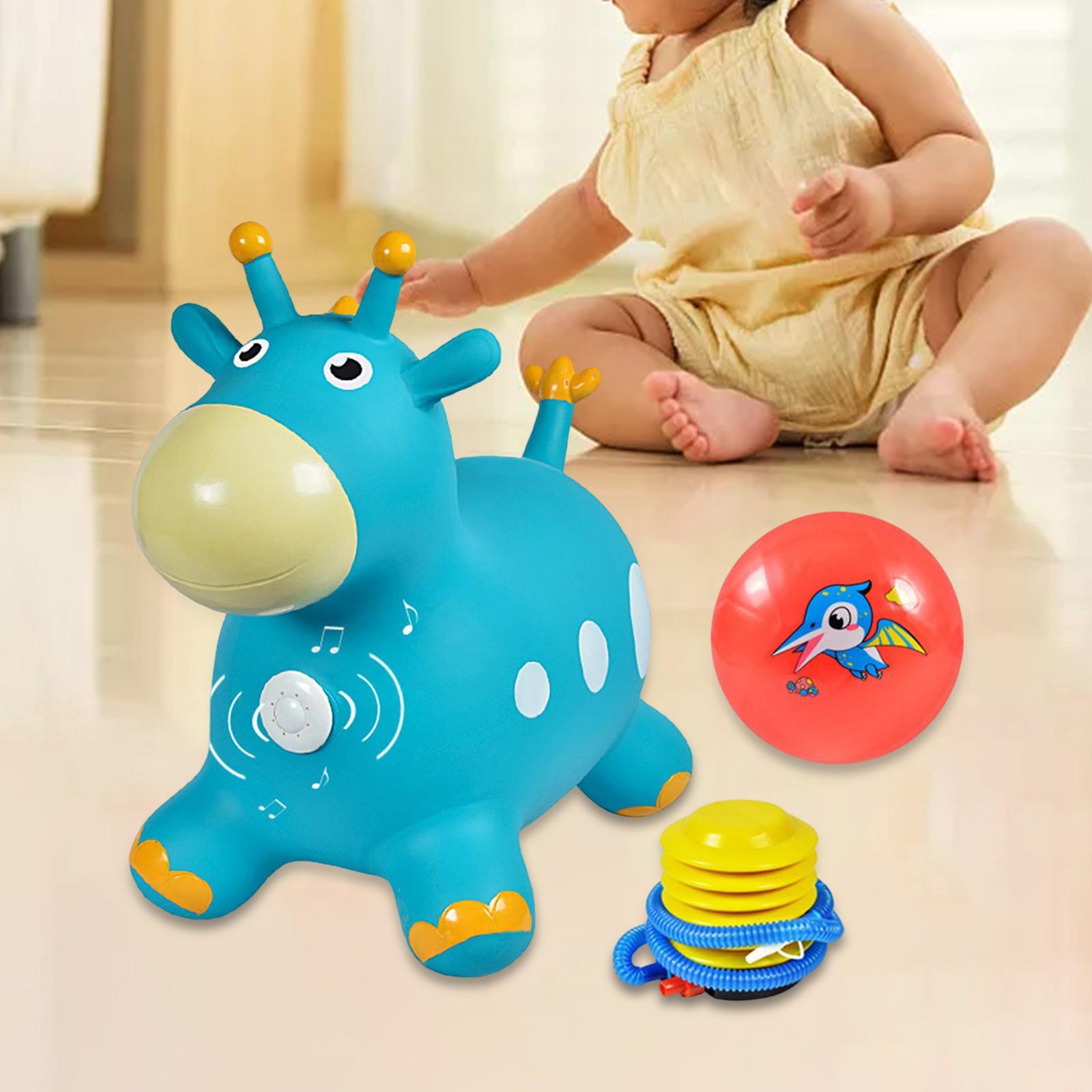 Inflatable Bouncy Animal  Toddlers Toy with Music Indoor Outdoor Used