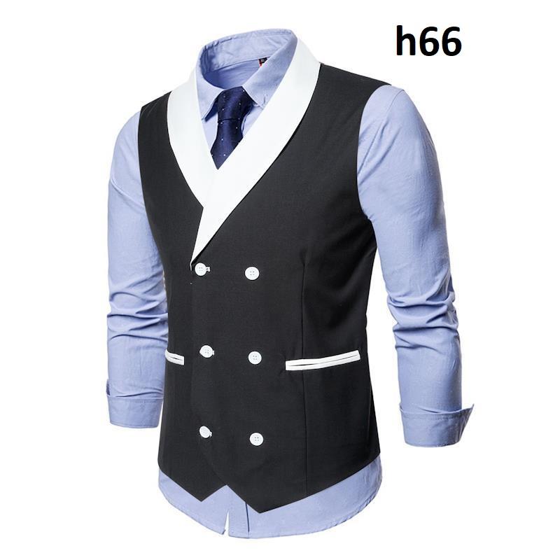 Gile Hàn Quốc,Áo Gile nam cổ vest thiết kế sang trọng lịch lãm, có đai sau lưng cách điệu trẻ trung tôn dáng Mã H66