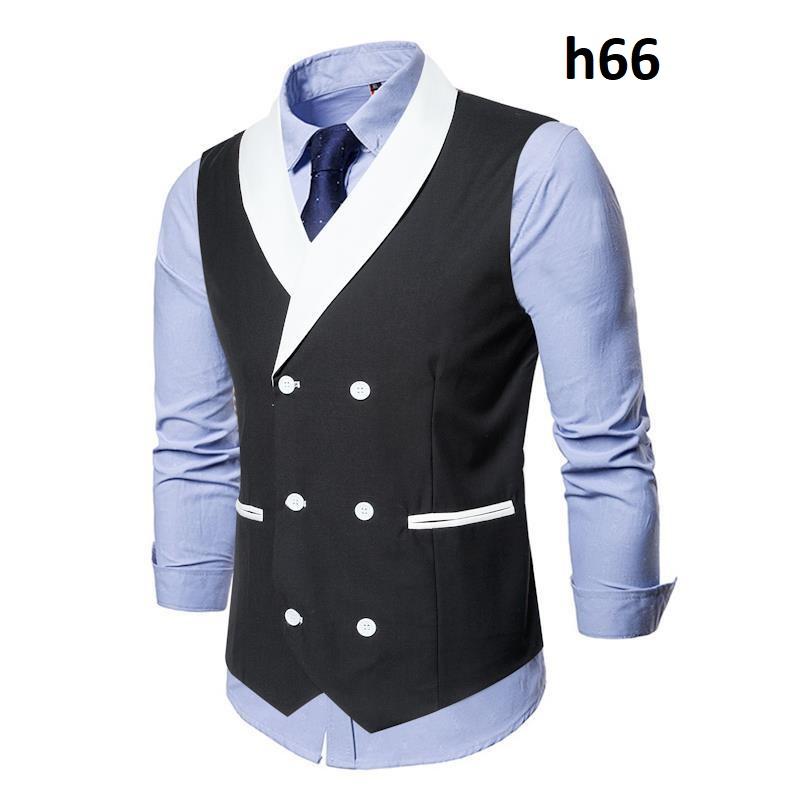 áo gile, áo gile nam phong cách hàn quốc thiết kế 2 hàng nút sang chảnh và độc lạ, tinh tế nam tính - H66