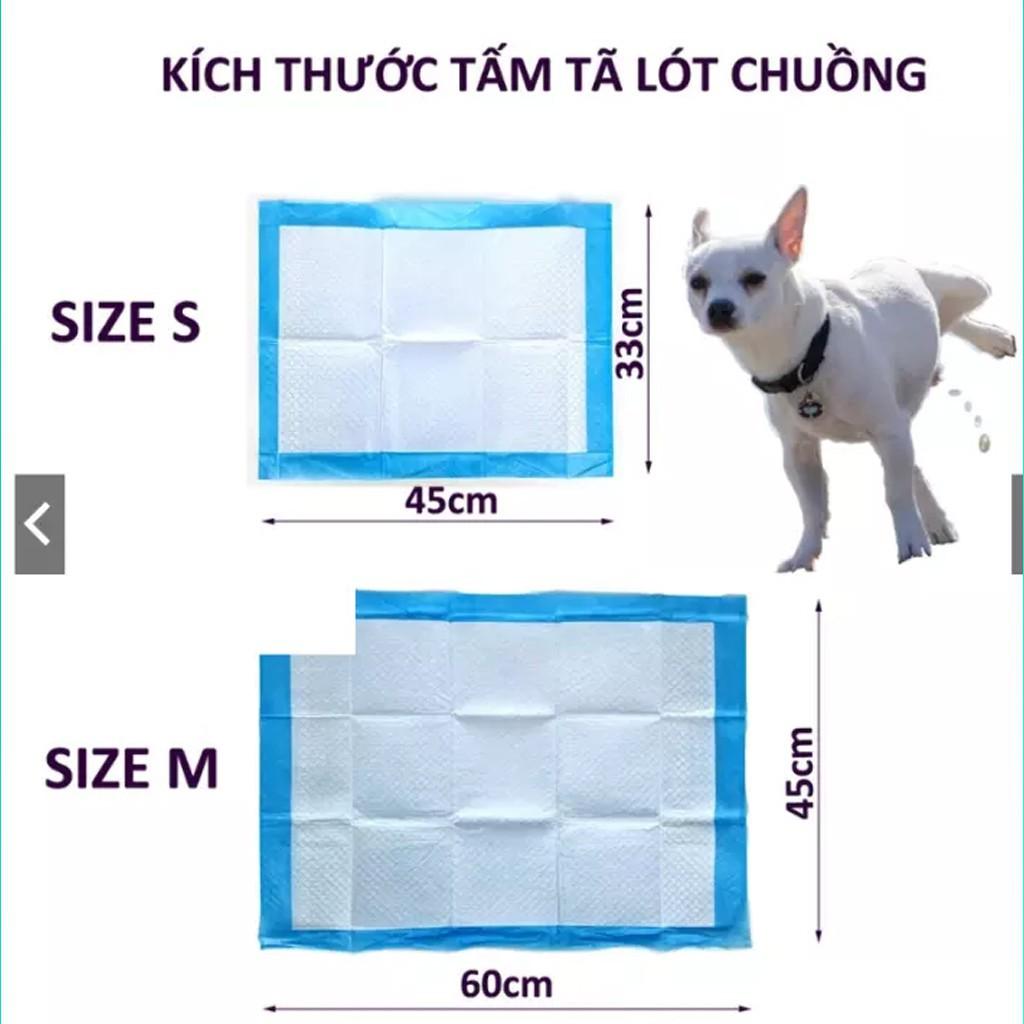 Bịch Tã lót cho chó mèo đi vệ sinh vào khay, chuồng bằng giấy siêu thấm hút 50, 100 tấm miếng