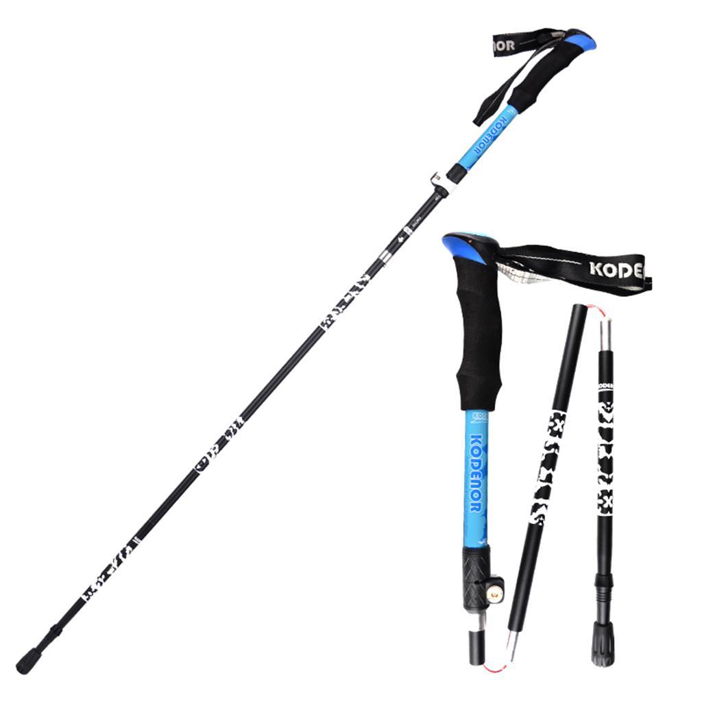 Long Type Adjustable Collapsible Alpenstock Telescopic Hiking Pole with Moisture Absorb EVA Handle for Men and Women