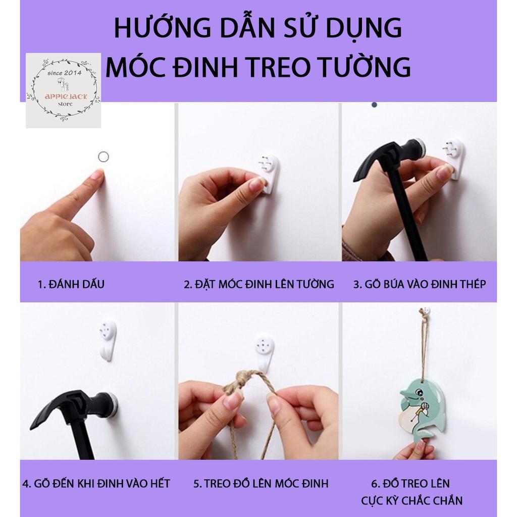 Móc đinh treo tranh đóng vào tường không cần khoan