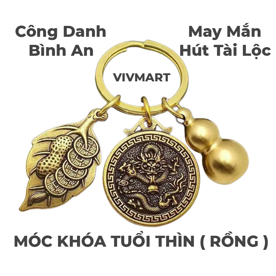 Móc Khóa Xe Máy Ô Tô 12 Con Giáp Phong Thủy THEO BẢN MỆNH