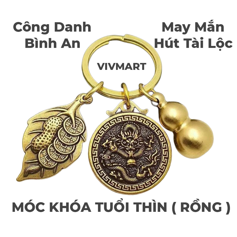 Móc Khóa Xe Máy Ô Tô Hình Con Rồng Phong Thủy Theo Bản Mệnh Tuổi Thìn