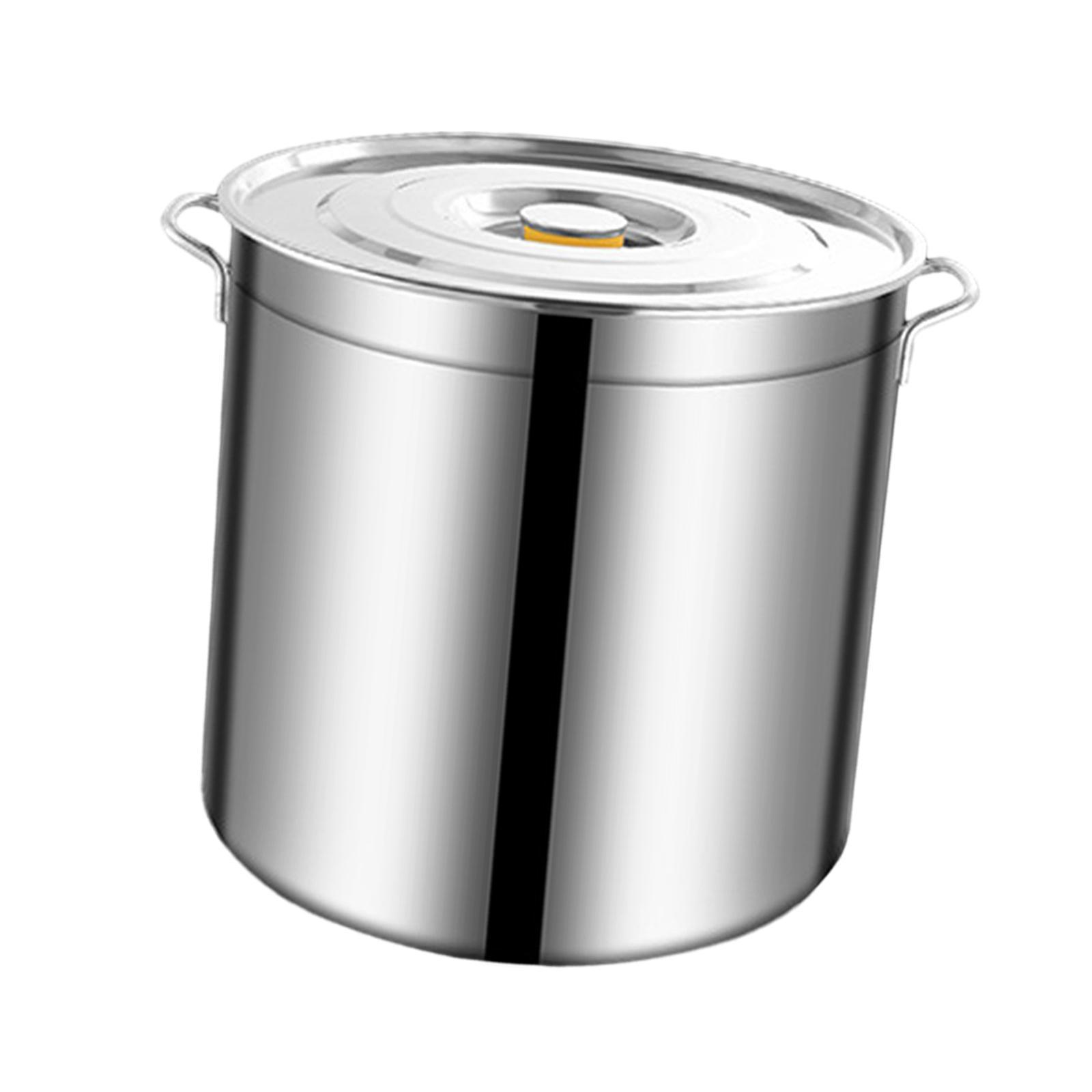 Stainless Steel Stockpot Big Cookware Oil Bucket Heavy Duty Easy to Clean Canning Pasta Pot Tall Cooking Pot for Hotel Household Commercial