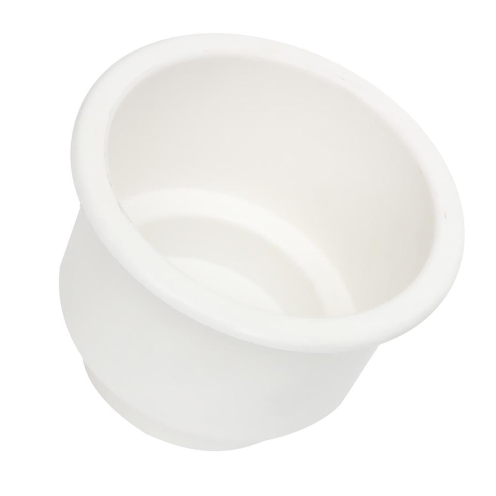 2x Boat Plastic White Recessed Cup Drink Holder for Marine Yacht Truck RV