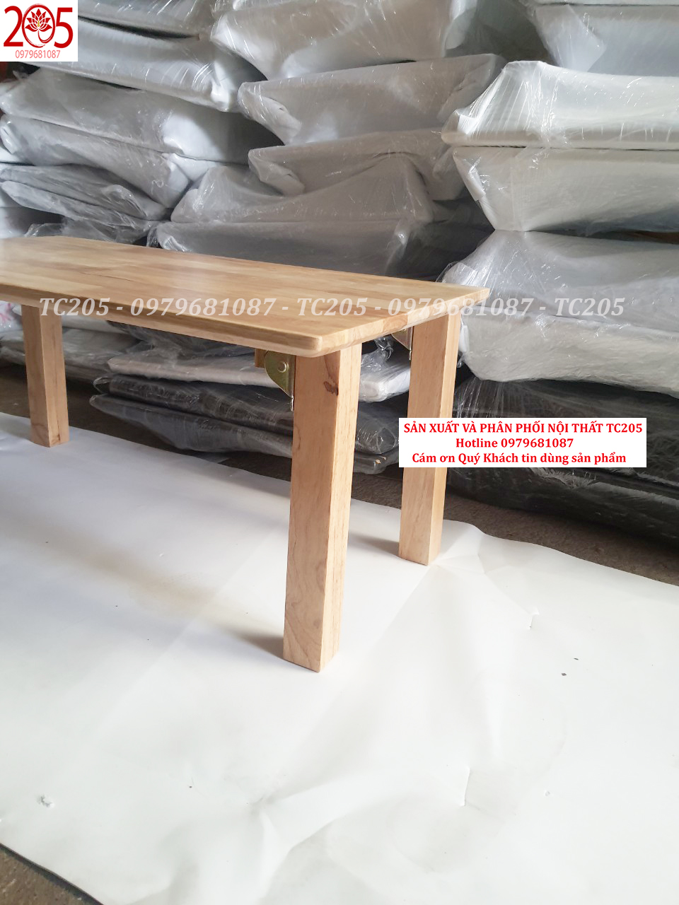 BÀN XẾP CHÂN VUÔNG GỖ CAO SU 70x40x30cm MÀU TỰ NHIÊN - 205TC Folding wooden table