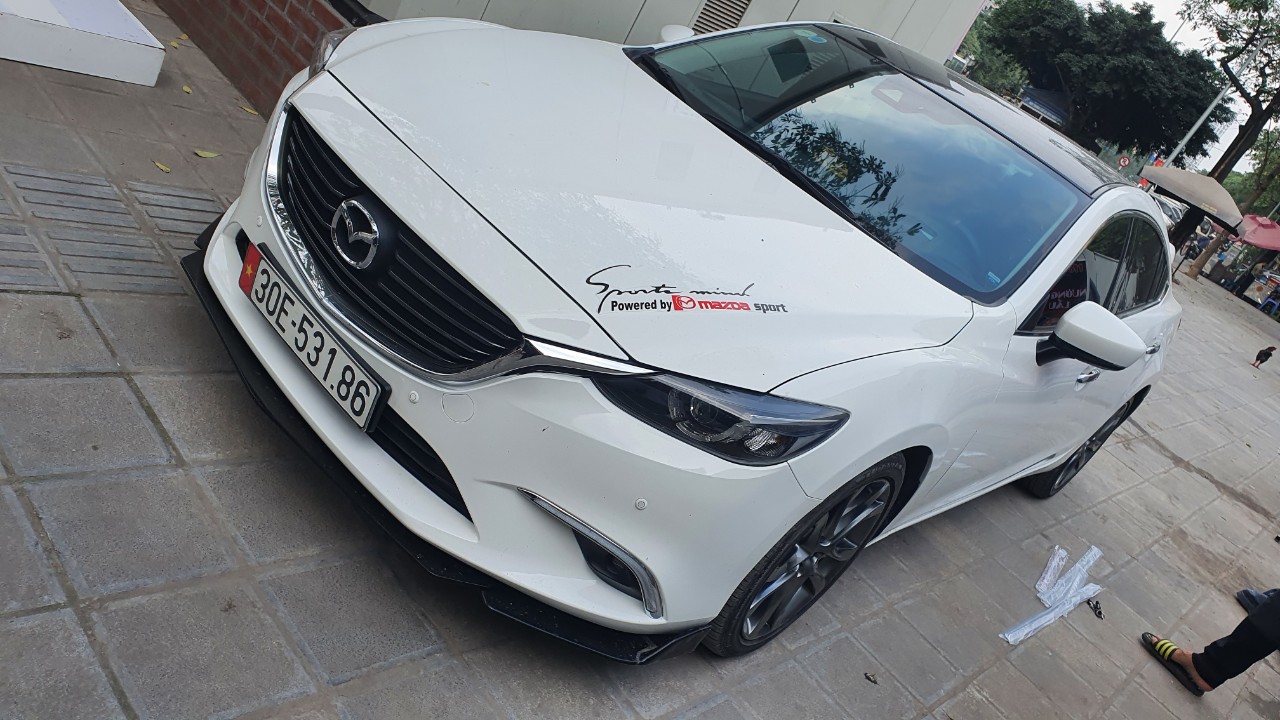 Lip Trước,Cản Trước Thể Thao Mazda 6 Nhựa ABS Cao Cấp Chống Va Đập Tốt Phía Dưới Có Gân Tăng Cứng