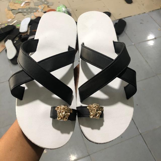 Dép xỏ ngón chéo đen nữ sandal đồng nai