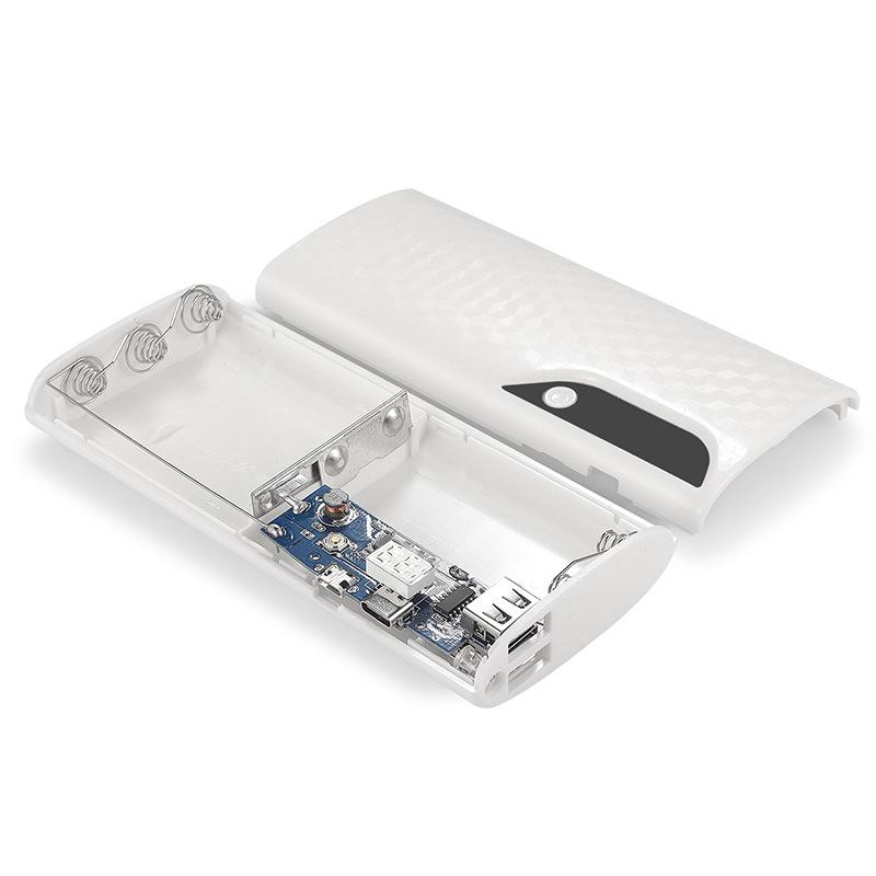 5x18650 Power Bank Box Portable 5V Dual USB Sạc điện thoại di động Vỏ DIY 18650 Giá đỡ pin Hộp sạc có đèn LED Màu sắc: Đen 3 ô