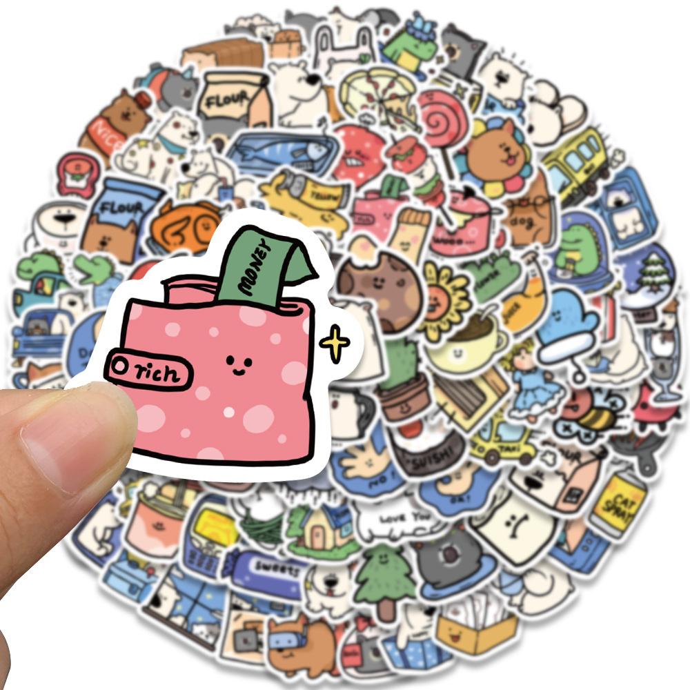 Sticker khách sạn động vật hoạt hình cute trang trí mũ bảo hiểm,guitar,ukulele,điện thoại,sổ tay,laptop-mẫu S78